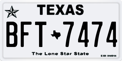 TX license plate BFT7474