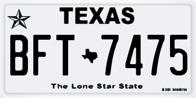 TX license plate BFT7475