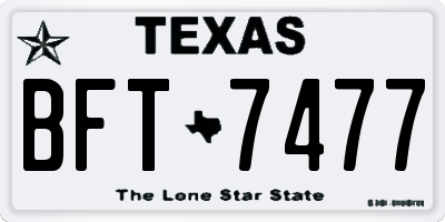 TX license plate BFT7477