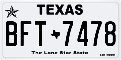 TX license plate BFT7478