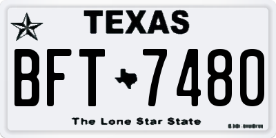 TX license plate BFT7480