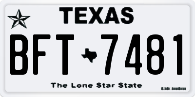 TX license plate BFT7481