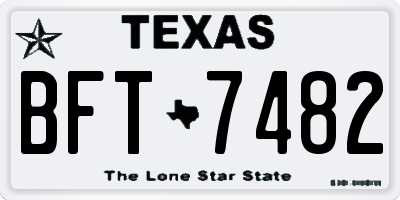 TX license plate BFT7482