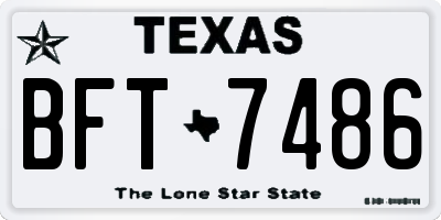 TX license plate BFT7486