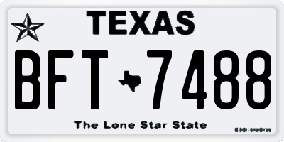 TX license plate BFT7488