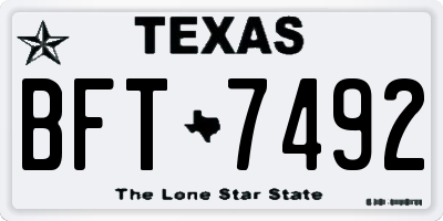 TX license plate BFT7492