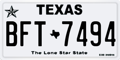 TX license plate BFT7494