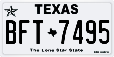 TX license plate BFT7495