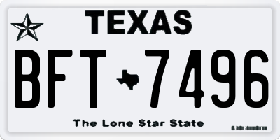 TX license plate BFT7496