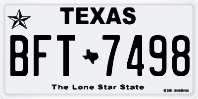TX license plate BFT7498