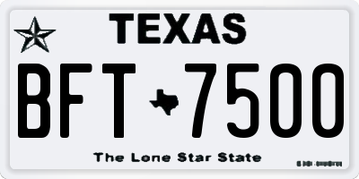 TX license plate BFT7500