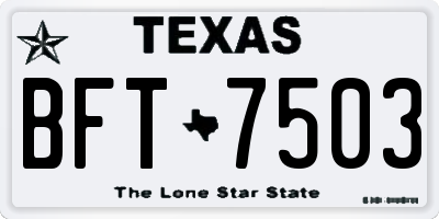 TX license plate BFT7503