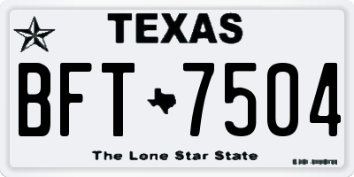 TX license plate BFT7504