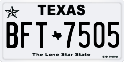TX license plate BFT7505