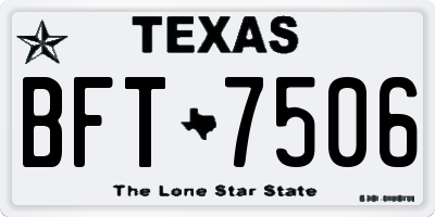 TX license plate BFT7506