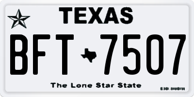 TX license plate BFT7507