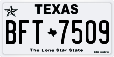 TX license plate BFT7509