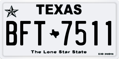 TX license plate BFT7511