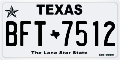 TX license plate BFT7512