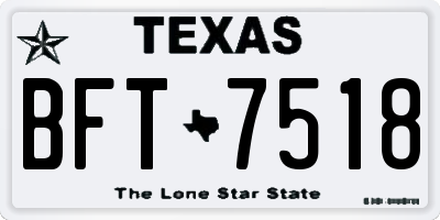 TX license plate BFT7518