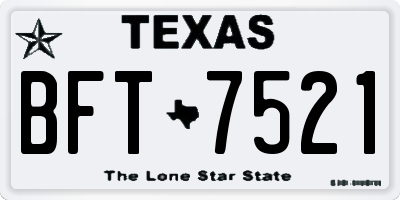TX license plate BFT7521
