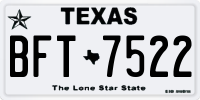 TX license plate BFT7522