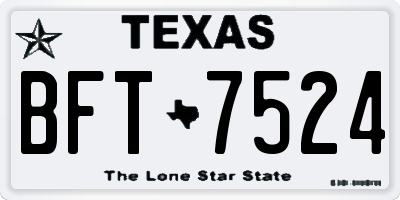 TX license plate BFT7524