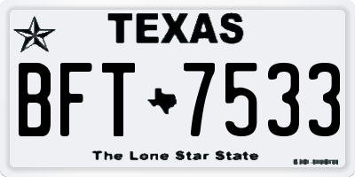 TX license plate BFT7533