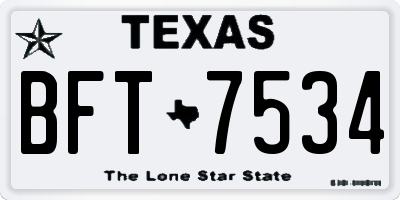 TX license plate BFT7534