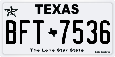 TX license plate BFT7536