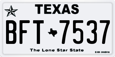 TX license plate BFT7537