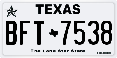 TX license plate BFT7538