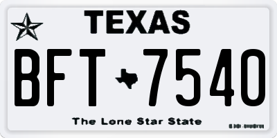 TX license plate BFT7540