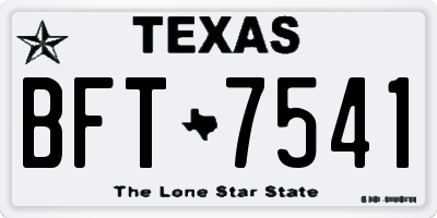 TX license plate BFT7541