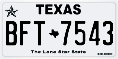 TX license plate BFT7543