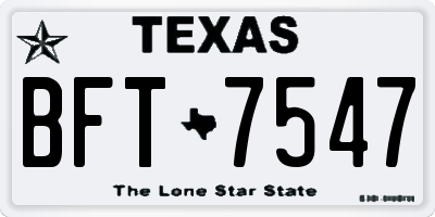 TX license plate BFT7547