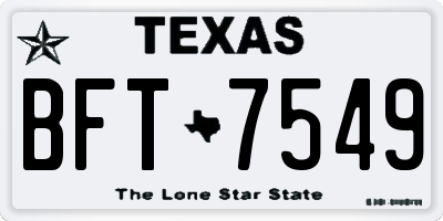TX license plate BFT7549