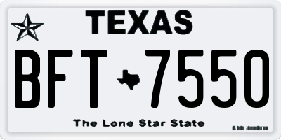 TX license plate BFT7550