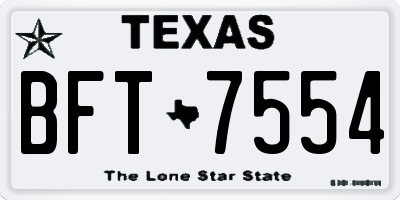 TX license plate BFT7554