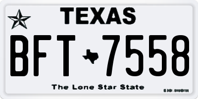 TX license plate BFT7558