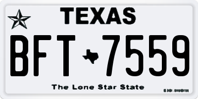 TX license plate BFT7559