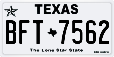 TX license plate BFT7562