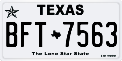 TX license plate BFT7563