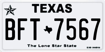 TX license plate BFT7567