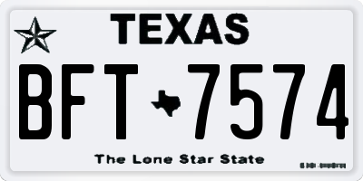 TX license plate BFT7574