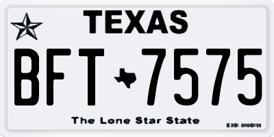 TX license plate BFT7575