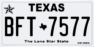 TX license plate BFT7577