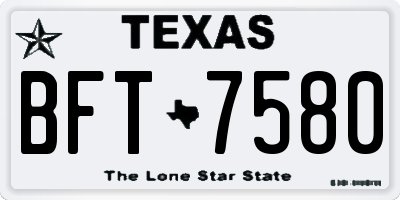 TX license plate BFT7580