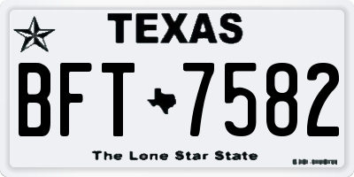 TX license plate BFT7582