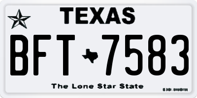 TX license plate BFT7583